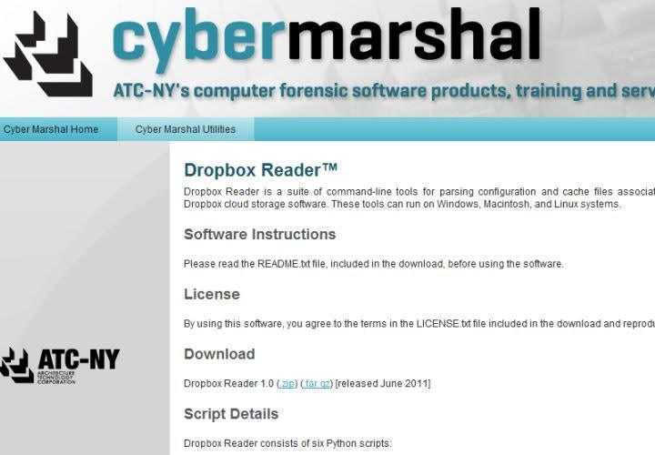 ATC-NY Releases Dropbox Reader Forensics Tool