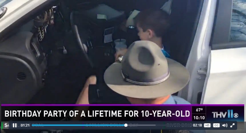 Video: Arkansas Troopers Give Lonely Boy a Happy Birthday