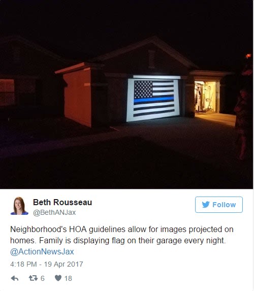 FL Homeowner Finds Way to Show Support for Police Despite HOA Ban