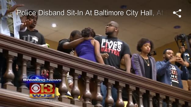 Video: Baltimore PD Breaks Up Sit-In Protest at City Hall Over Police Commissioner Selection