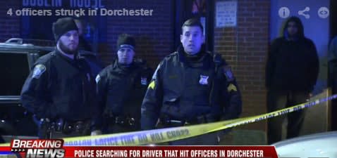 Video: 4 Boston Officers Struck, Dragged by Car