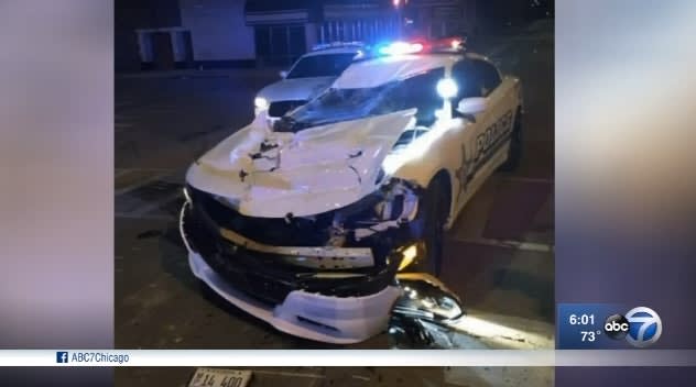 Video: Patrol Car Crushed by Stolen Bulldozer in Illinois