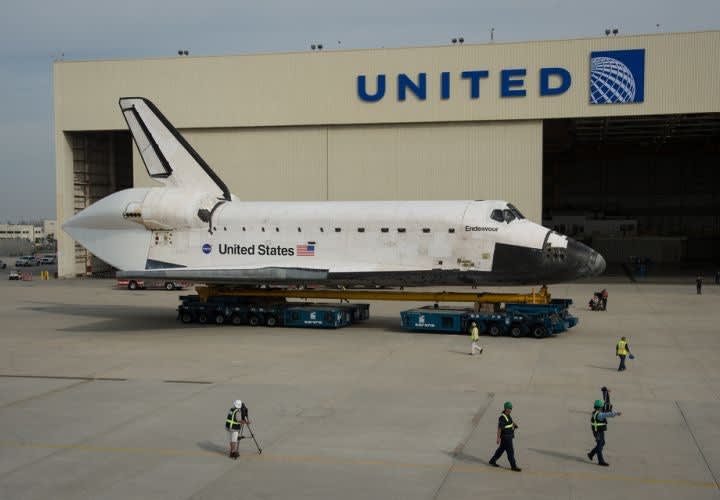 LAPD Secures Space Shuttle On City Streets