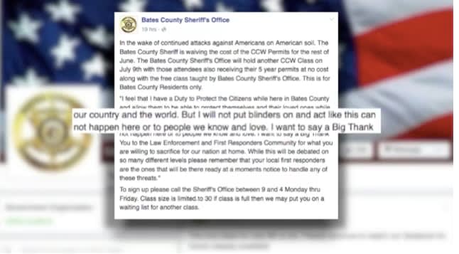Video: Missouri Sheriff Waives CCW Fees After Orlando Massacre