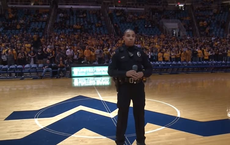 Video: Campus Officer Steps in for Singer to Perform Stirring Version of National Anthem