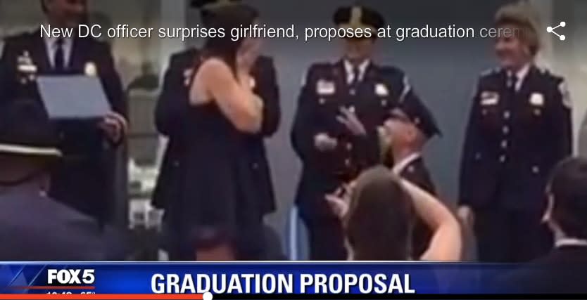 Video: New DC Officer Proposes to Girlfriend at Academy Graduation