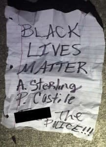 Burning Florida Police Cruiser Found with Black Lives Matter Note