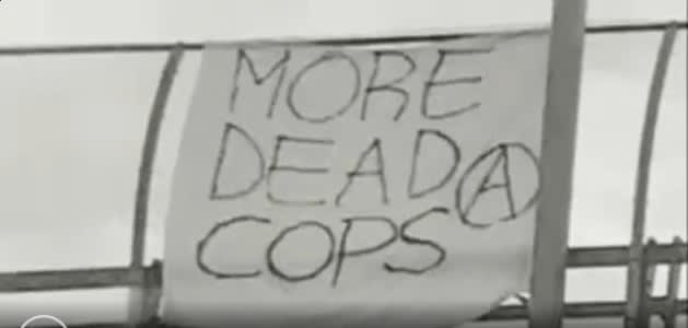 Video: Banner Calling for “More Dead Cops” Hung from NY Overpass
