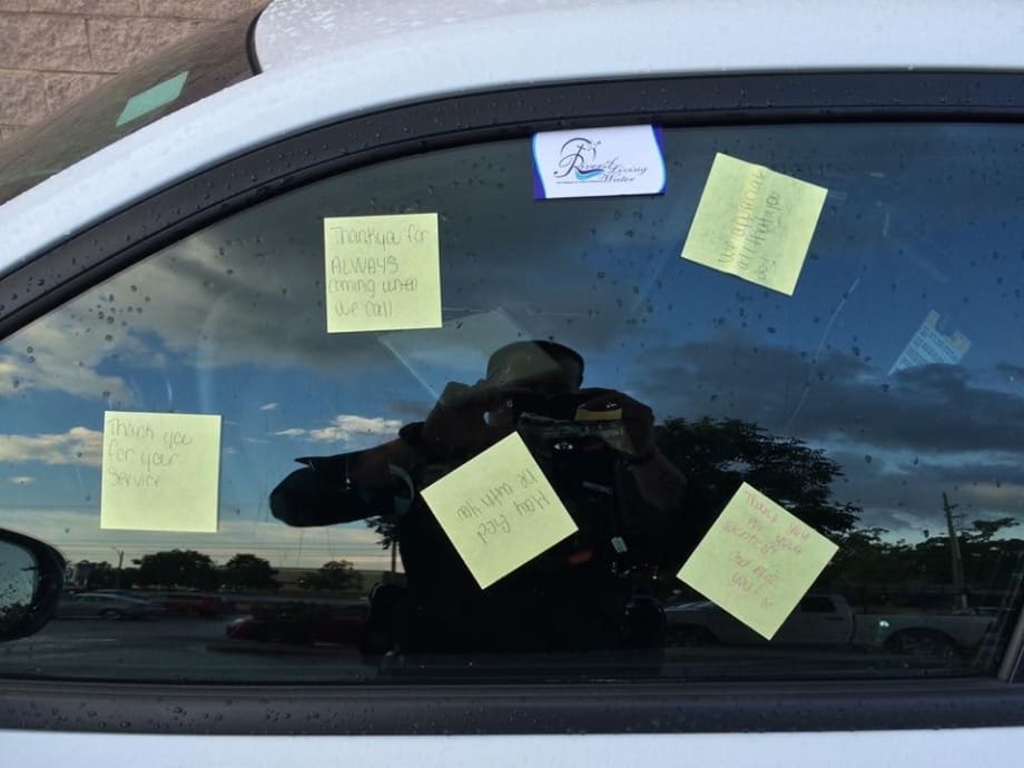 North Carolina Officer Leaves Work to Find Thank You Notes on Car