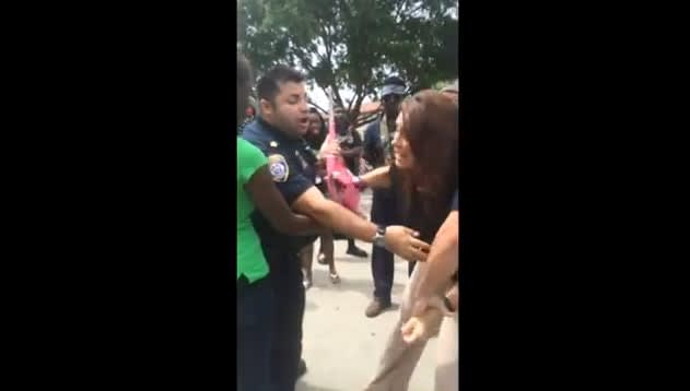 Police Detain Vet, Former Playboy Model After She Tries to Prevent Flag Desecration