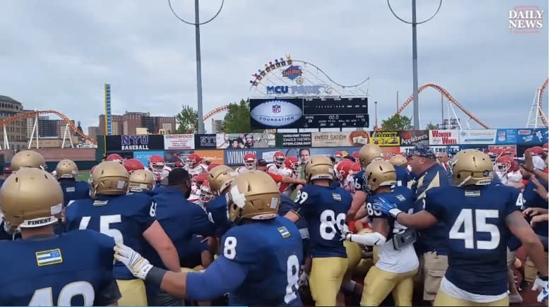Video: NYPD vs. NYFD Charity Football Game Ends in Brawl