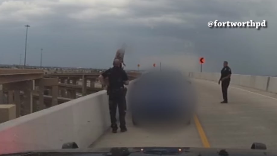 Video: Texas Police Save Woman from Jumping off Freeway Overpass