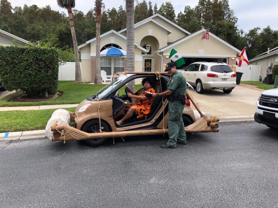 Photo: Florida Deputies Stop "Fred Flintstone" for Speeding
