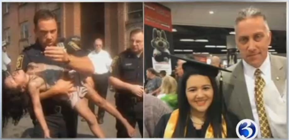 Video: Retired Connecticut Detective Attends Woman's Graduation Decades after Rescuing Her as a Girl