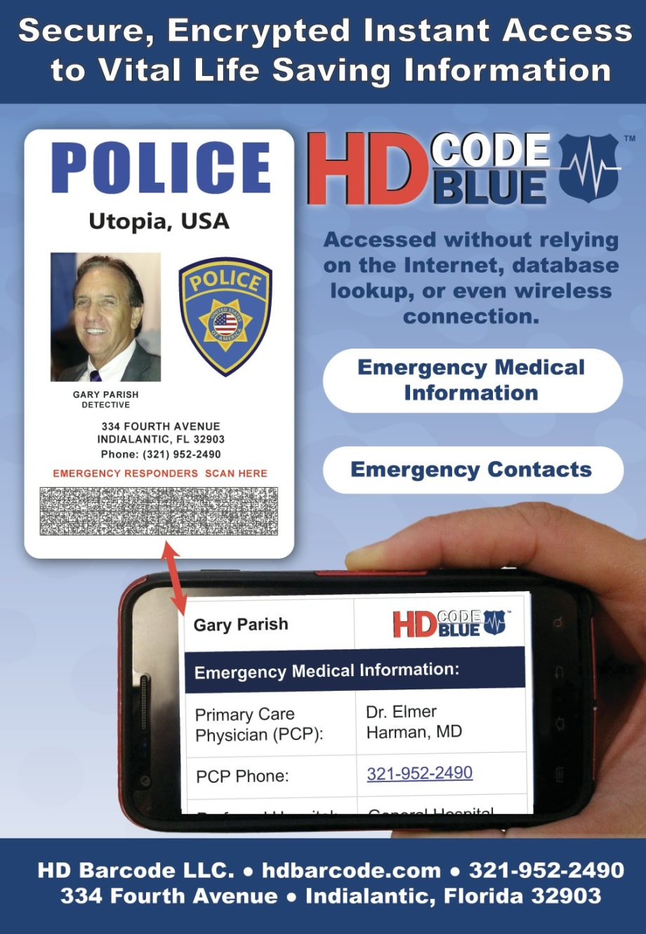 HD Code Blue Securely Embeds Officers' Medical Info in ID Cards