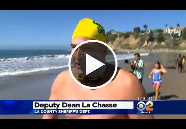 Video: 8 Los Angeles Officers Swim All Night For Charity