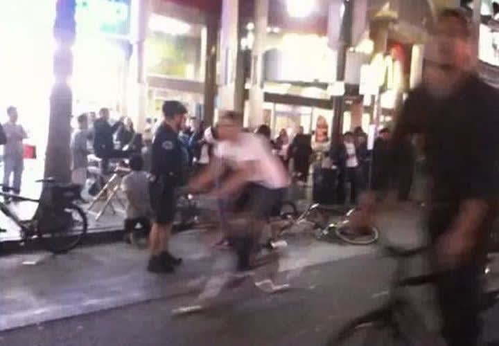 Video Shows LAPD Officer Kicking Cyclist Protester