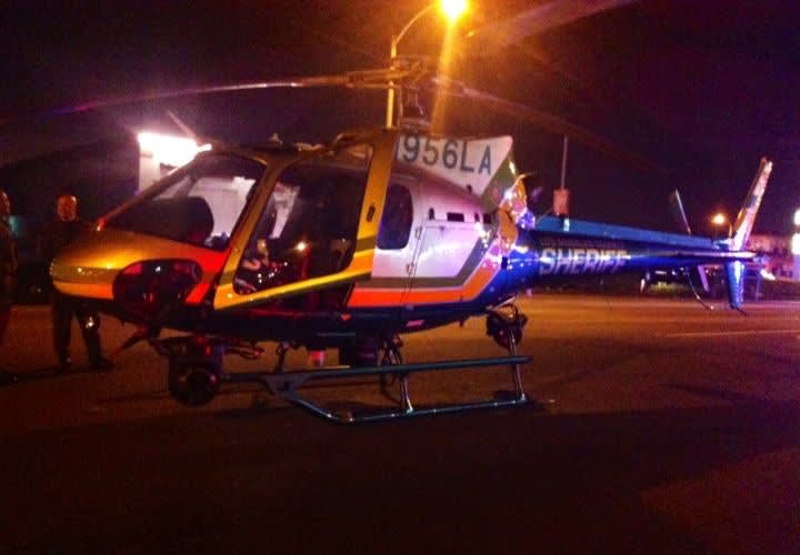 L.A. Sheriff's Helicopter Lands On City Street