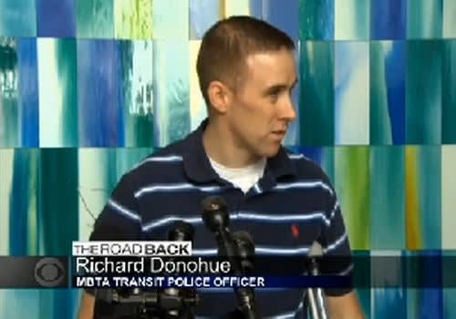 Wounded Mass. Transit Cop Heads Home