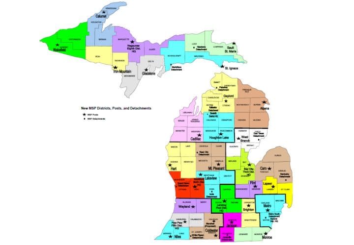 Michigan State Police Close 21 Posts