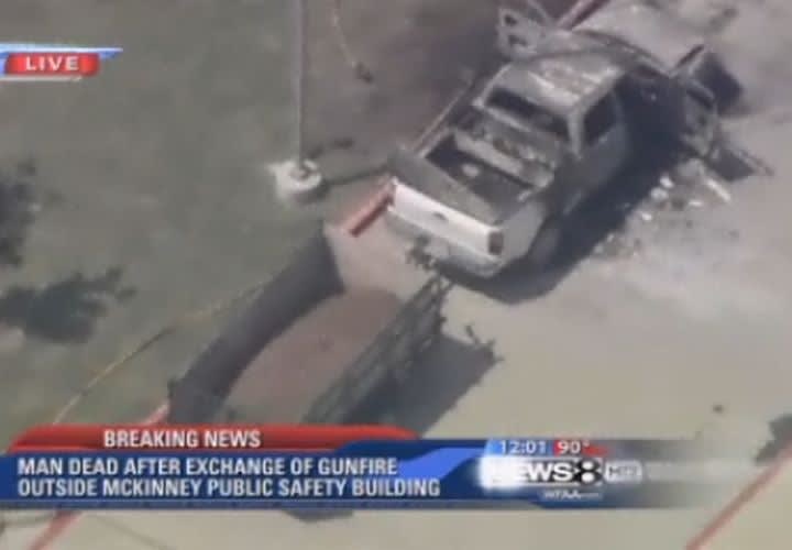 Gunman Ignites Ammo-Laden Truck, Fires at Texas PD Station