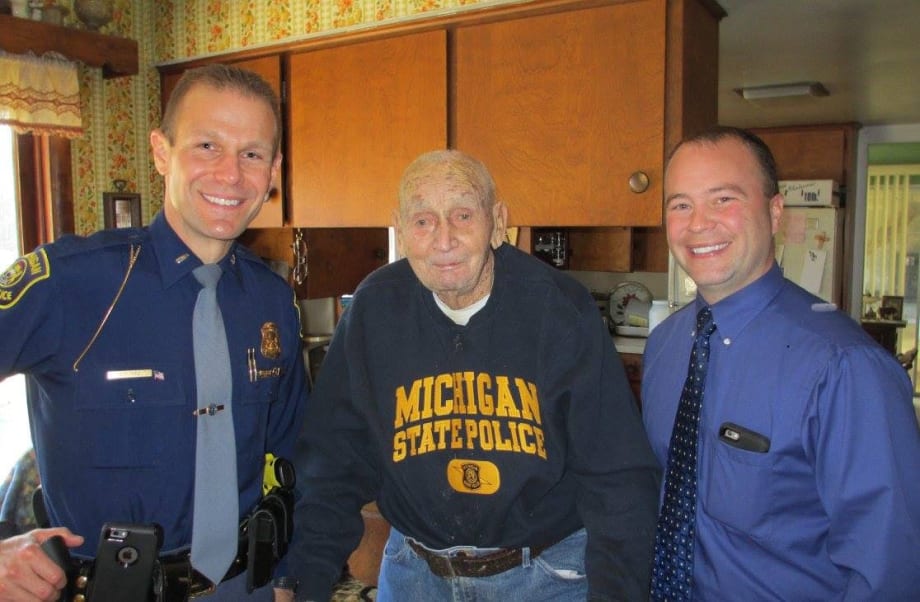 107-Year-Old Retired Trooper Celebrates Birthday with Michigan State Police