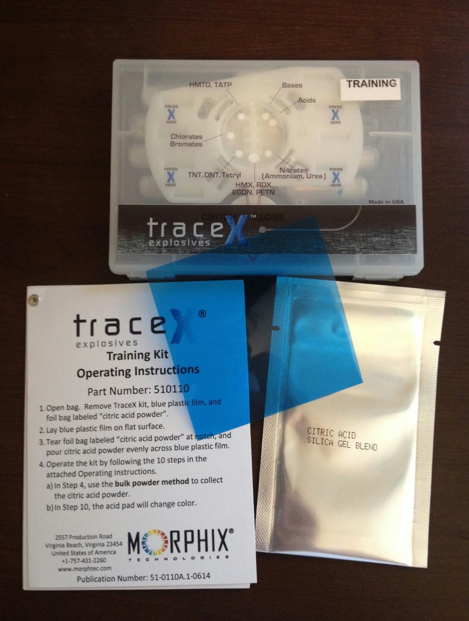 Morphix Technologies offers Officers Classroom TraceX Explosives Detection Training Kit
