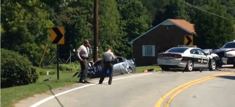 Video: Injured NC Trooper Saves Suspect from Burning Car After High-Speed Chase Crash