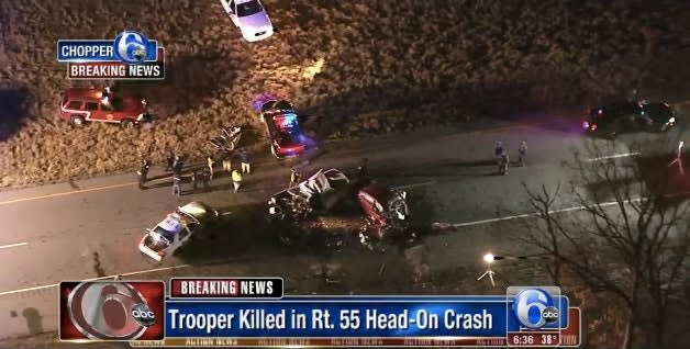 Video: NJ Trooper Killed in Head-On Crash
