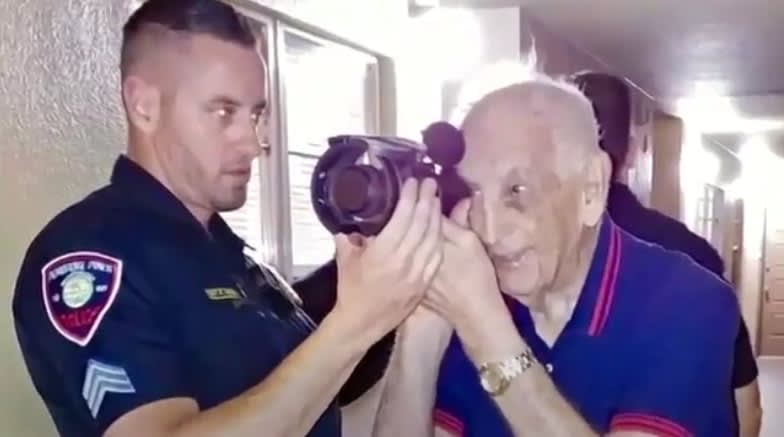 Video: Florida Officers Grant Korean War Vet's Wish to Use Night Vision System Before He Goes Blind