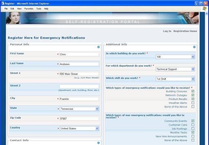 PlantCML Self-Registration Portal Provides Emergency Notification