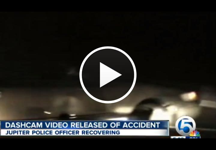 Video: Sleeping Driver Causes Fla. Cop's Rollover Crash