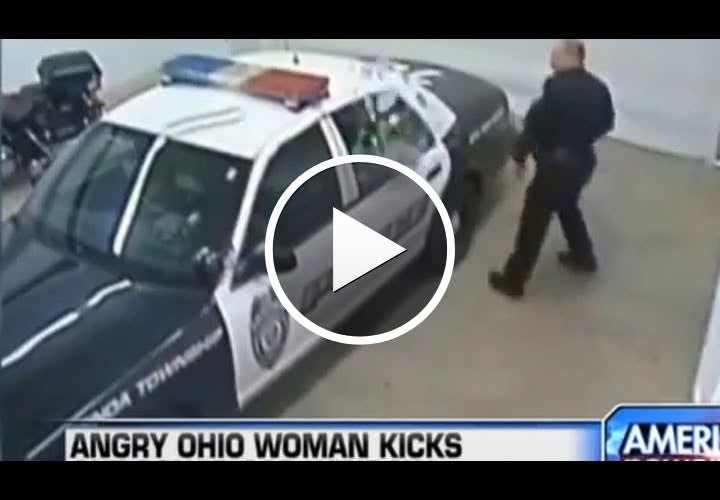 Video: Ohio Woman Kicks, Shatters Cruiser Window