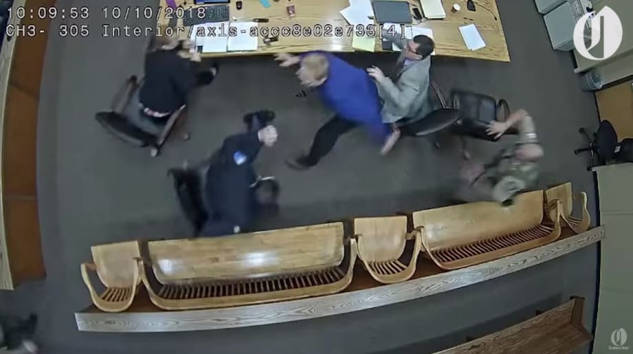 Video: Oregon Man Tries to Grab Officer's Gun in Courtroom Confrontation