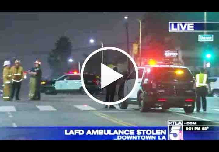 Video: Man Steals Ambulance, Leads LAPD on Chase