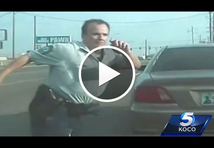 Video: Oklahoma Officer Runs, Escapes Crash