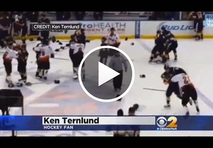 Video: NYPD and FDNY Brawl During Charity Hockey Game