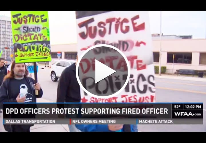 Video: Dallas Officers, Business Owners March to Support Fired Officer