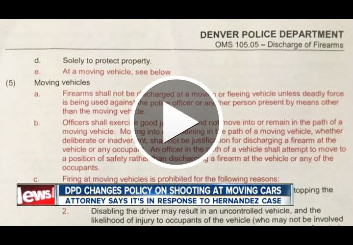 Video: Denver Police Prohibited from Shooting at Cars