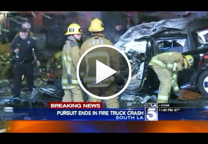 Video: Los Angeles Police Pursuit Ends in Fiery Crash
