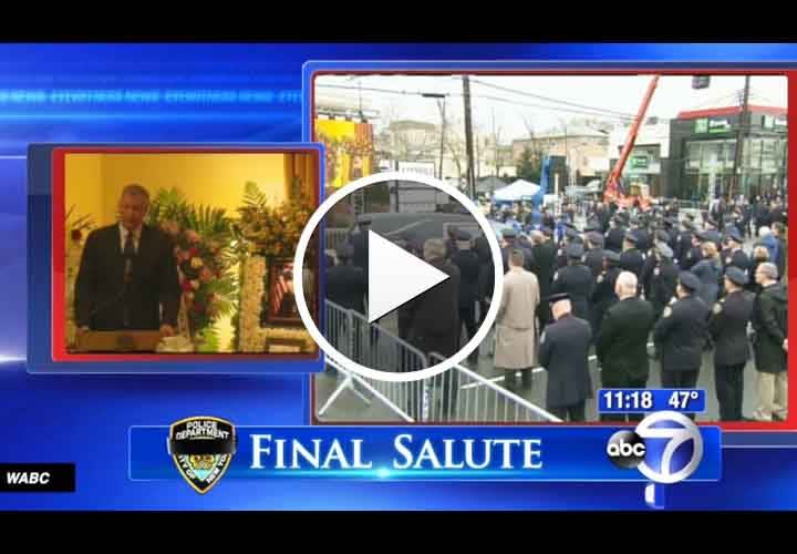 Video: NYPD Officers Salute Mayor at Fallen Officer's Wake, Turn Backs to Him at Funeral