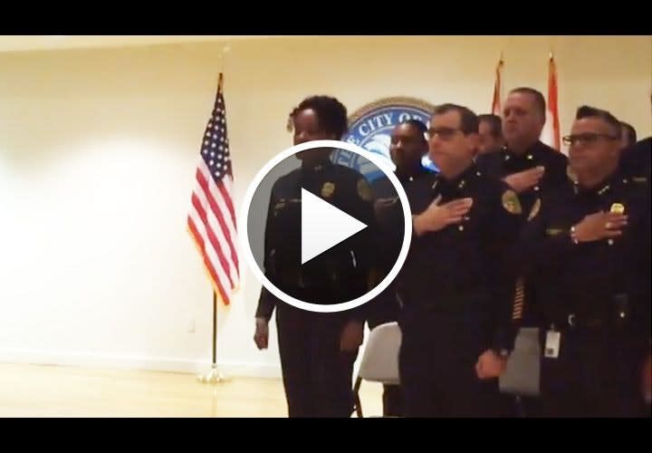 Video: Miami Assistant Police Chief Criticized for Not Pledging Allegiance
