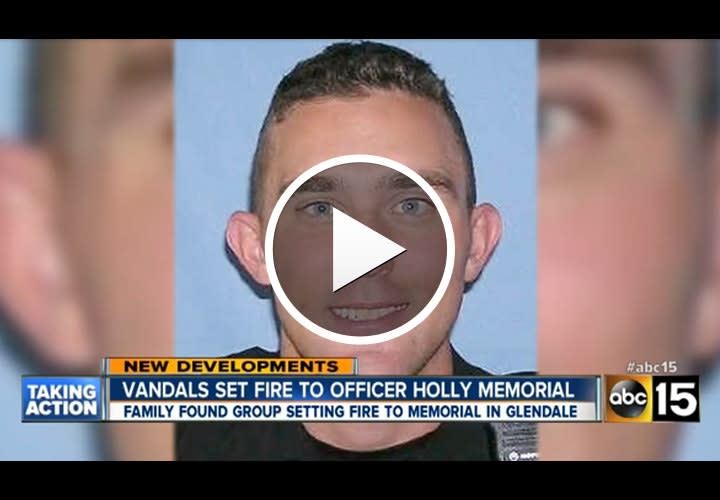 Video: Vandals Set Fire to Arizona Officer's Memorial Site