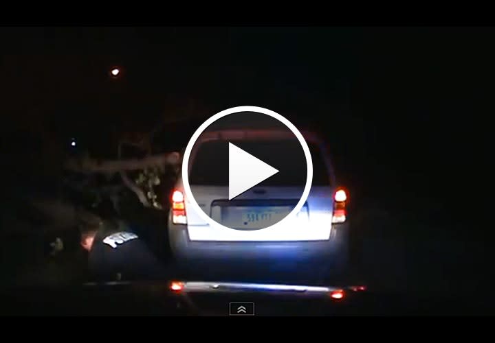 Dashcam Video: Iowa Officer Hit by Falling Tree at T-Stop