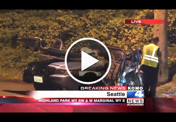 Video: Seattle Officer Cut Out of Car After Crash