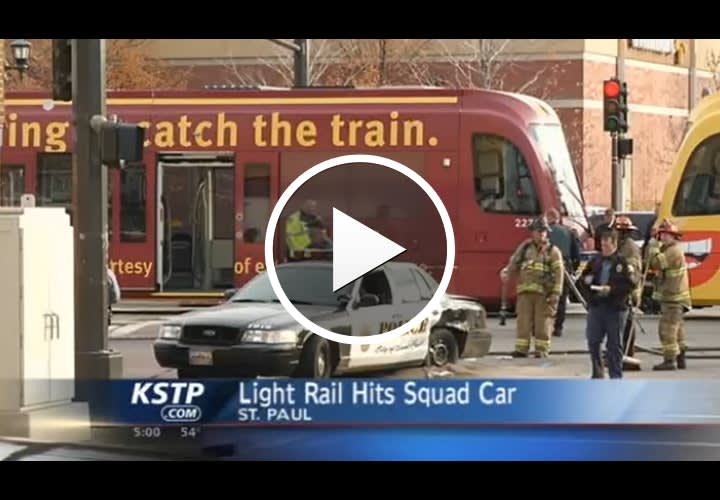 Video: St. Paul Officer Hurt in Crash with Light Rail Train