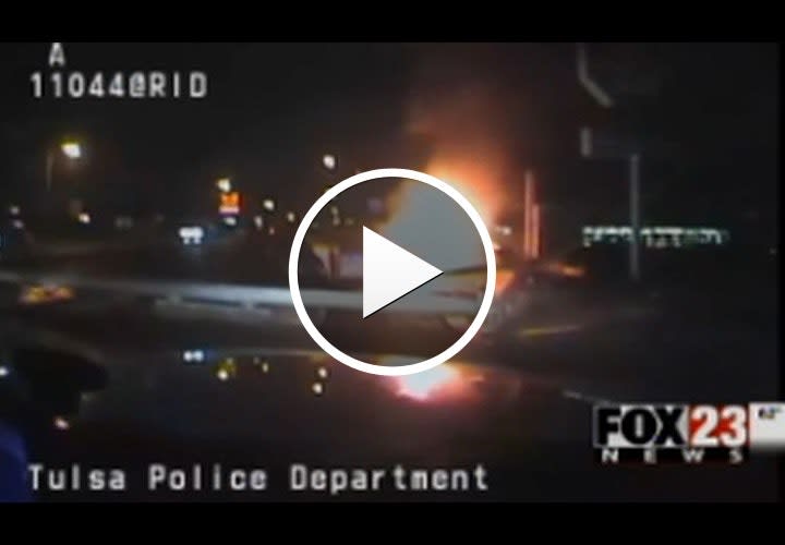 Video: Tulsa Officer Saves Teen from Burning Car