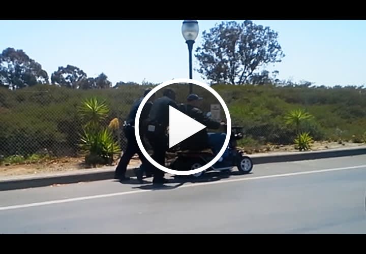 Video: Stranded Vietnam Vet Pushed Home on Scooter by San Diego Officers