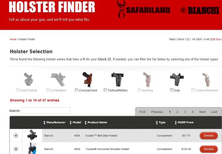 Safariland Launches Online Holster Finder
