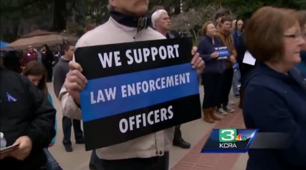 Police Supporters, Protesters Converge on California Capitol
